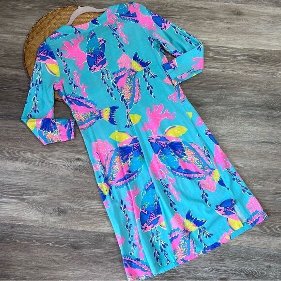Lilly Pulitzer Riva Dress Shorely Blue Sandstorm Women’s Size S (Small flaws) - Picture 8 of 8